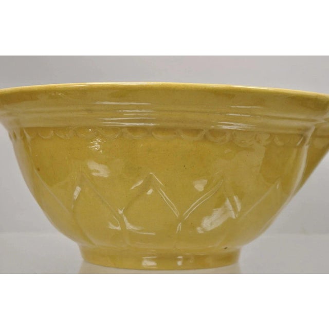 Yellow Mid 20th Century American Provincial Country Primitive Yellow Pottery Ceramic Wash Basin Bowl For Sale - Image 8 of 9