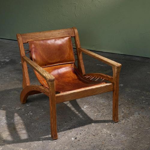 Mid-Century Modern Lace Lounge Chair in Ash and Cognac Leather by Stefan During, Netherlands, 1985 For Sale - Image 3 of 12