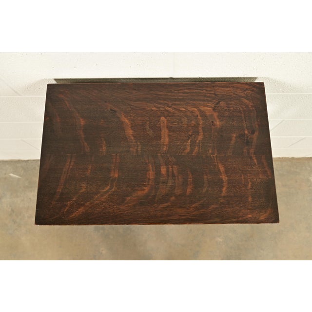 Brown Stickley Brothers Style Antique Mission Oak Arts & Crafts Bookstand or Magazine Rack, Circa 1910 For Sale - Image 8 of 11