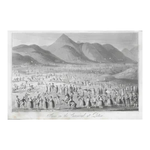 19th Century Antique Potosi Bolivia Carnival Engraving