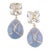 Christina Addison 18kt Yellow Gold Wrapped Drop Cushion Earring With Rock Crystal and Cabochon Chalcedony - a Pair For Sale
