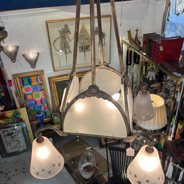 Mid 20th Century Art Deco Chandelier For Sale In Miami - Image 6 of 12