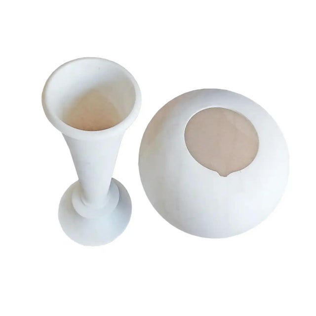 Hand-Carved White Marble Vase, 28 Inches Tall, Late 20th Century For Sale - Image 13 of 16