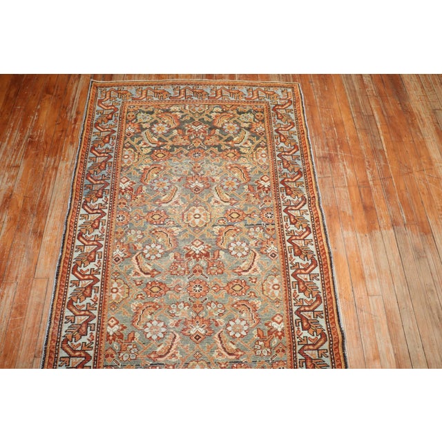 Early 20th Century Brown Orange Malayer Runner - 3'6" x 16'6" For Sale - Image 10 of 10