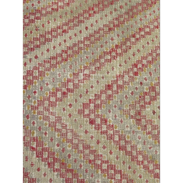 1960s Vintage Distressed Embroidered Kilim Runner - 32"x123" For Sale In Raleigh - Image 6 of 13