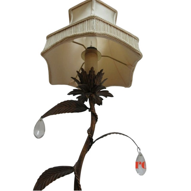 Metal 1980s Fine Arts Lamps Gold Gilt Italian Metal Wine Acanthus Table Lamp Light B For Sale - Image 7 of 11