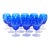 Large Val Saint Lambert Cobalt Blue Crystal Wine and Water Service for 12 People For Sale