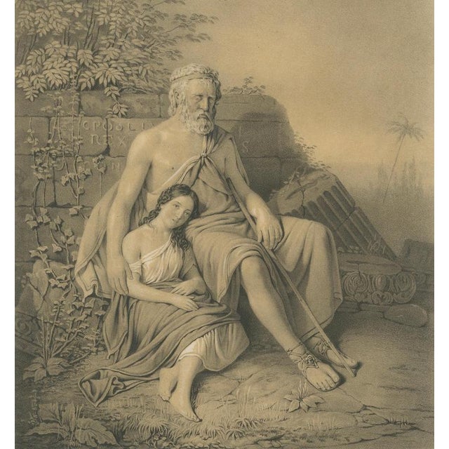After Pehr Wickenberg, Oedipus and Antigone, Lithograph, 1850 For Sale - Image 4 of 9