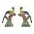 Pair Parrot Phoenix or Peacock Bird Figurines Table Sculptures - Hand Painting Chinese Porcelain Book Matching Set - Chelsea House Mottahedeh Style For Sale