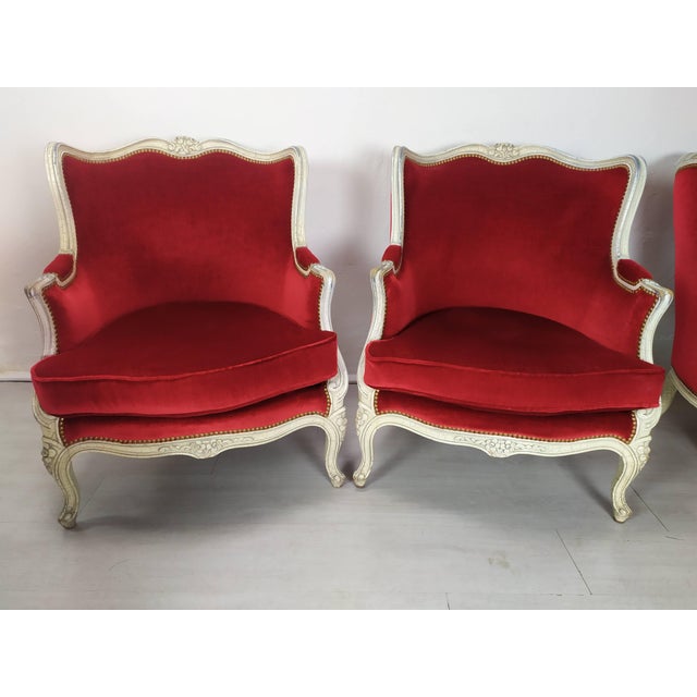 1950s Louis XV Bergere Armchairs, 1950s, Set of 4 For Sale - Image 5 of 18