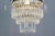 French Empire Crystal Glass and Brass Chandelier, 1930s For Sale - Image 6 of 18