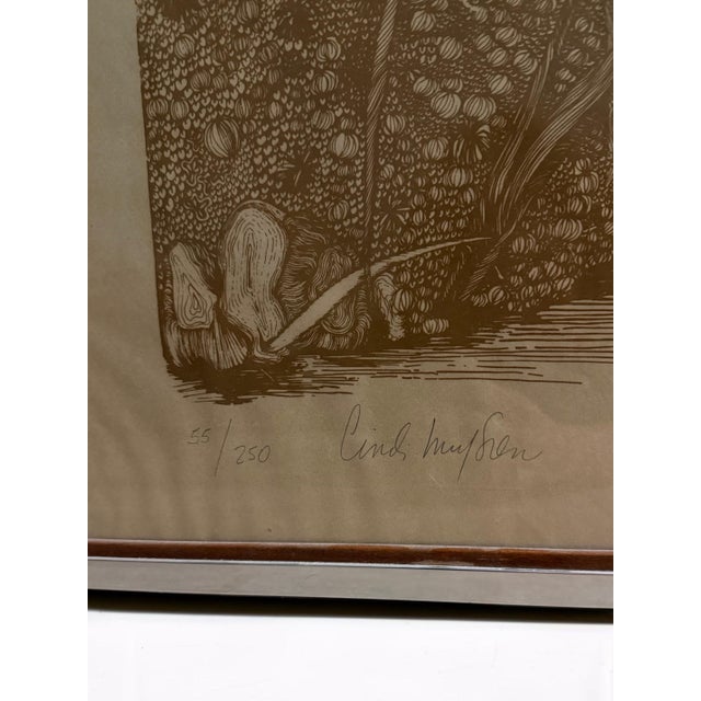 Wood 1970s Cindi Mufson “Walk Wild Woods” Signed & Numbered Woodland Art Print 55/250 For Sale - Image 7 of 12