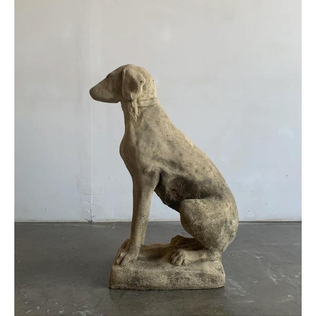 Late 20th Century Cement Dog Sculpture For Sale - Image 4 of 11