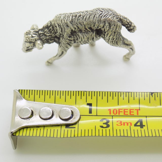 Vintage Italian Handmade Genuine Silver Detailed Sheep Figurine Miniature For Sale - Image 9 of 9
