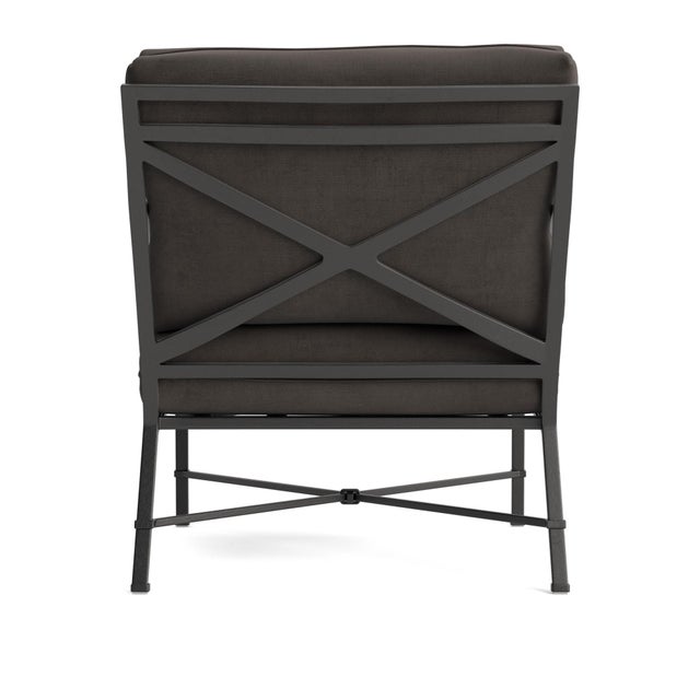 Brown Jordan Brown Jordan Venetian Lounge Chair, Textured Pewter frame with Fusion Charcoal fabric For Sale - Image 4 of 11