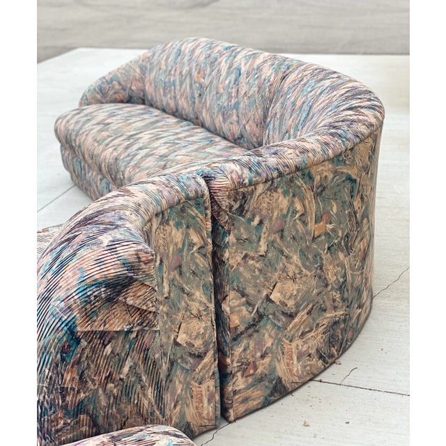 1980s Vladimir Kagan Style Weiman Curved Four-Piece Sectional For Sale - Image 9 of 12