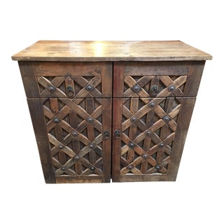 Vintage Saxon Wine Wood Cabinet For Sale