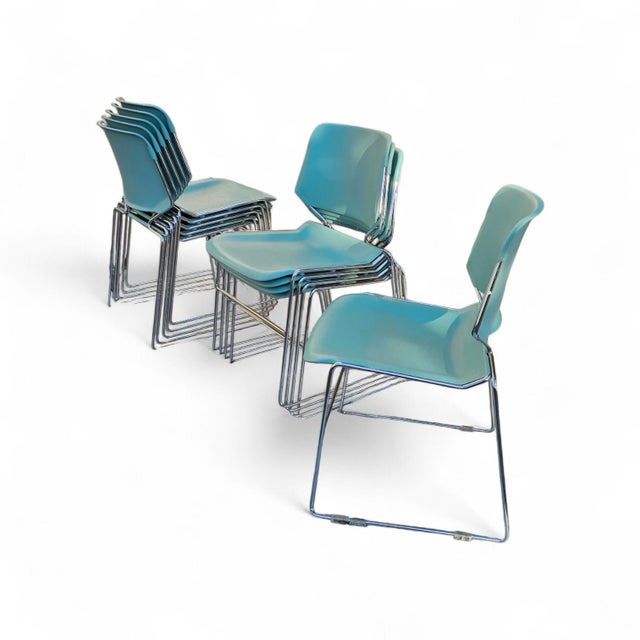 Mid-Century Modern Stackable Matrix Krueger Chairs by Thomas Tolleson, 1970s, Set of 10 For Sale - Image 13 of 13