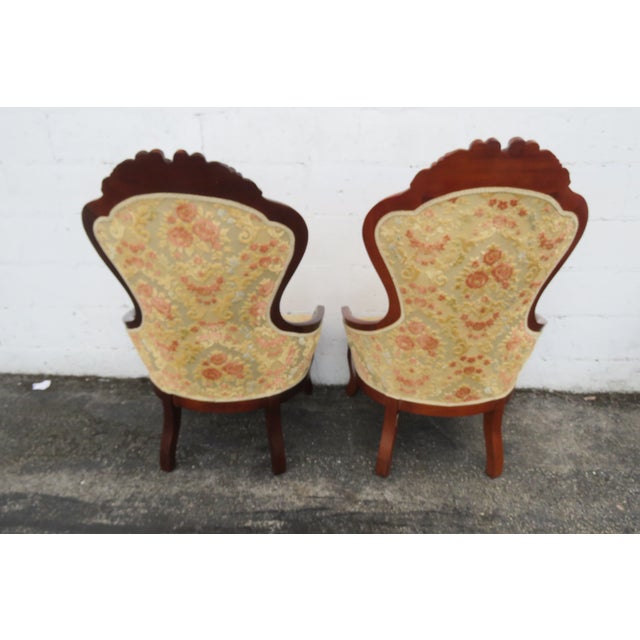 Mid 20th Century Victorian Kimball Carved Side Chairs a Pair 6218 For Sale - Image 10 of 18