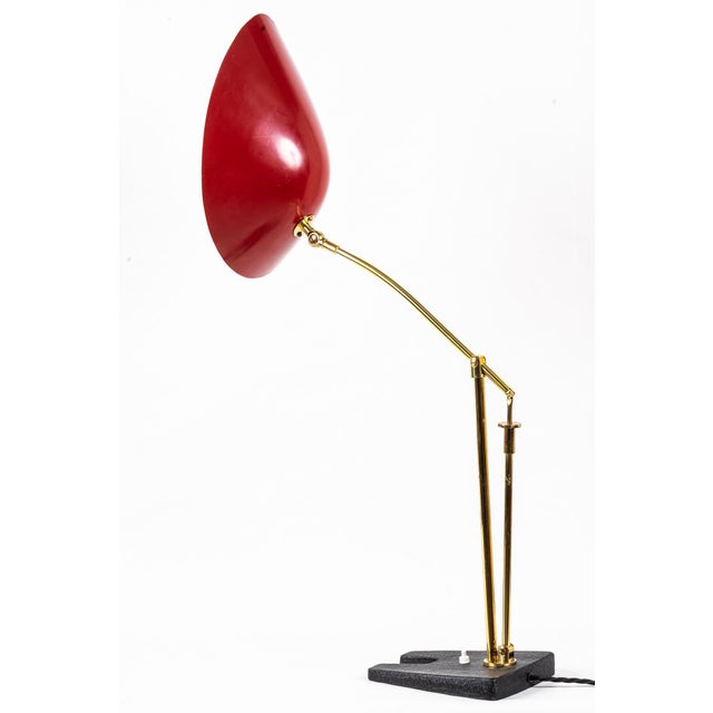 Rare adjustable Rupert Nikoll table lamp vienna around 1950s Hight is adjustable in different positions the shade is...