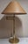 Metal Vintage Brass Height-Adjustable Table Lamp with Handmade Faux Leather Swivel Shade, 1970s For Sale - Image 7 of 7