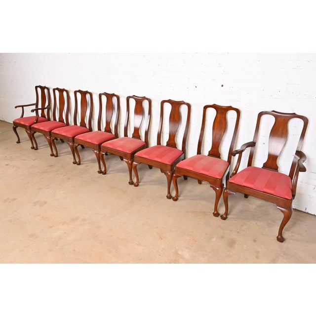 Henkel Harris Henkel Harris Queen Anne Solid Mahogany Dining Chairs, Set of Four For Sale - Image 4 of 12