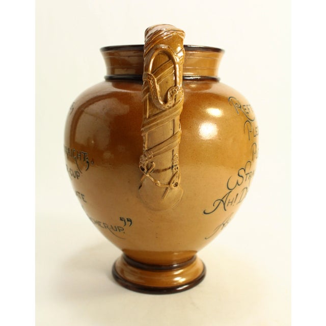 Late 19th Century Rare 1886 Equestrian Commemorative Jug Fred Archer Jockey, Doulton Lambeth For Sale - Image 5 of 12