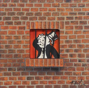 Original Painting on Canvas by Kathleen Keifer "Uncle Penny Bags Social Distancing"