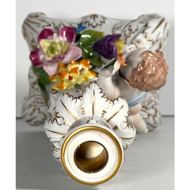 Carl Thieme Dresden Porcelain Figural Putto Candlestick For Sale - Image 13 of 18