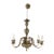 Oversized Louis XV Style Brass & Bronze 6-Light Chandelier Circa 1940 For Sale