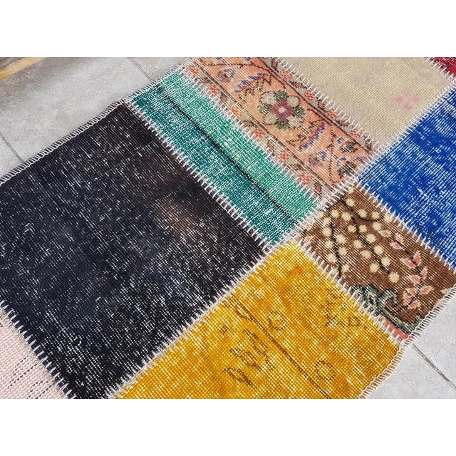 Mid 20th Century Small Oushak Decorative Wool Rug For Sale - Image 10 of 10