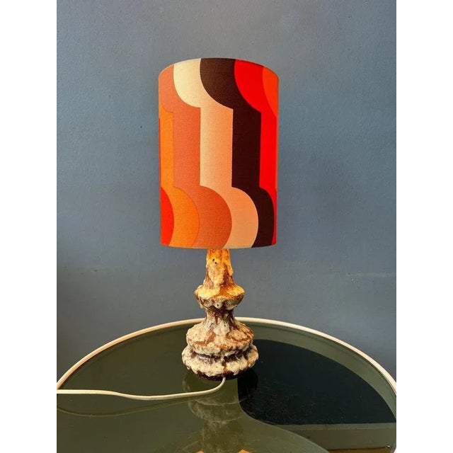 West German Fat Lava Space Age Table Lamp in Orange Ceramic For Sale - Image 11 of 11