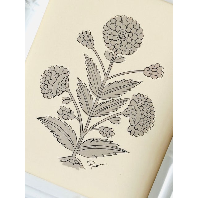 This beautiful gray floral motif painting draws inspiration from the iconic designs of Jaipur, India, seen gracing the...