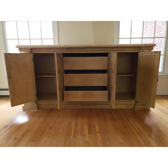 Transitional Drexel Heritage Corbel Collection Credenza With Stone Top For Sale - Image 3 of 5