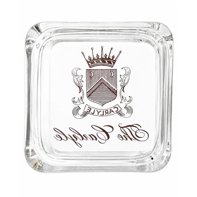 Transparent Vintage the Carlyle Hotel Nyc Glass Ashtray Dish New York City For Sale - Image 8 of 9
