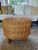 Wood Round Rattan Ottoman, Vintage For Sale - Image 7 of 11