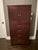 Ethan Allen Horizons collection storage cabinet in rich cherry finish. Features two upper doors opening to adjustable...
