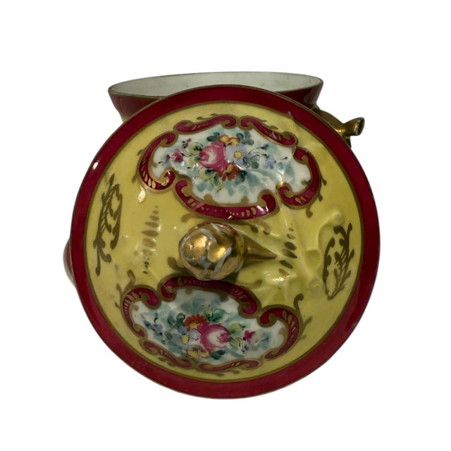 French 19th Century French Limoges Hand Painted Porcelain Candy Bowl For Sale - Image 3 of 8