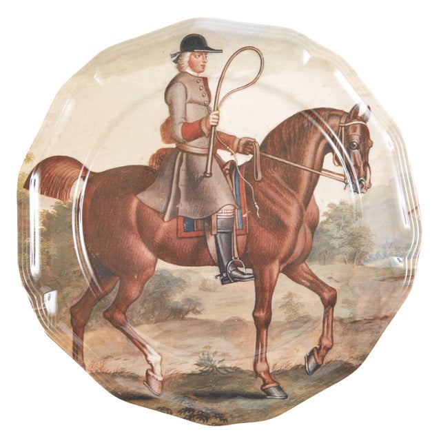 Kenneth Ludwig Chicago Equine Melamine Side Plates- Set of Six For Sale - Image 4 of 13
