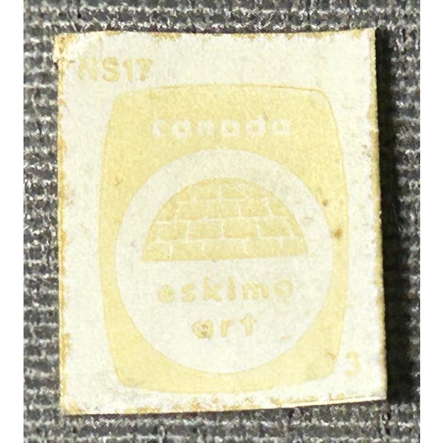 Vintage Canadian Inuit Beluga Whale Serpentine Stone Carving by Nooshoota Paduq (1979) For Sale - Image 12 of 12