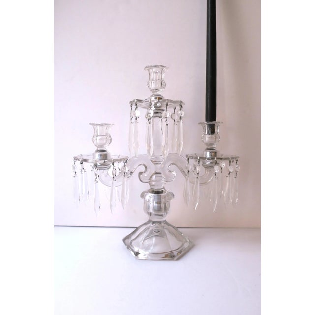 Mid 20th Century Candlesticks Candelabras in the Style of Baccarat, Pair For Sale - Image 5 of 11