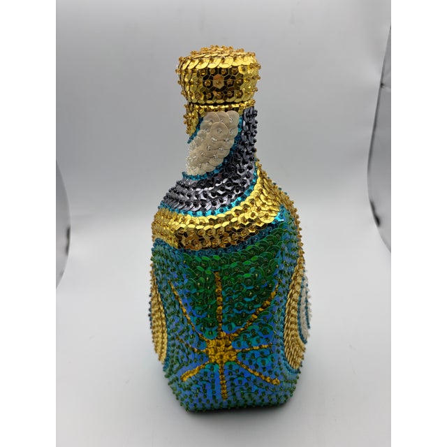 1970s Vintage Handmade Haitian Beaded Sequin Vodou / Voodoo Spirit Bottle For Sale - Image 5 of 6