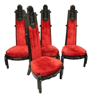 Mid 20th Century Maderas De Santa Barbara Gothic Revival Jungle Room Dining Chairs - Set of 4