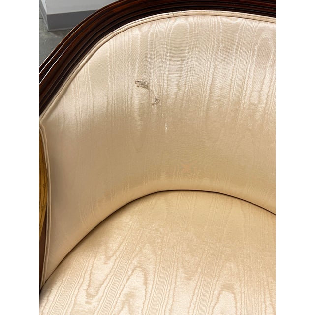 Maitland-Smith Bergère Lounge Chairs With Gilt Parcel Swan Heads - A Pair For Sale - Image 13 of 14