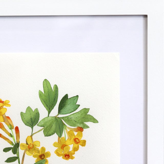 Golden Currant Bouquet in Vase - Elegant Floral Still Life Painting Framed Original Artwork by Xiao Wen Xu For Sale - Image 4 of 10