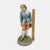 This is a tall, hand-painted antique bisque porcelain figurine standing at 13 inches. It features a gracefully posed young...
