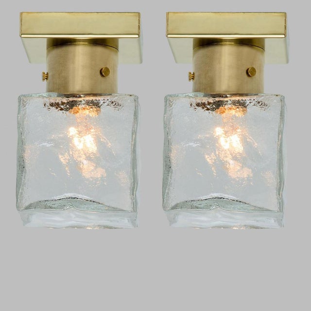 Square Glass and Brass Light Fixture from J.T. Kalmar, Austria, 1960 For Sale - Image 12 of 16