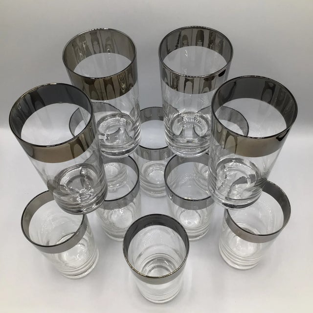 Dorothy Thorpe Platinum Band Highball Glasses-Set of 12 For Sale - Image 11 of 11