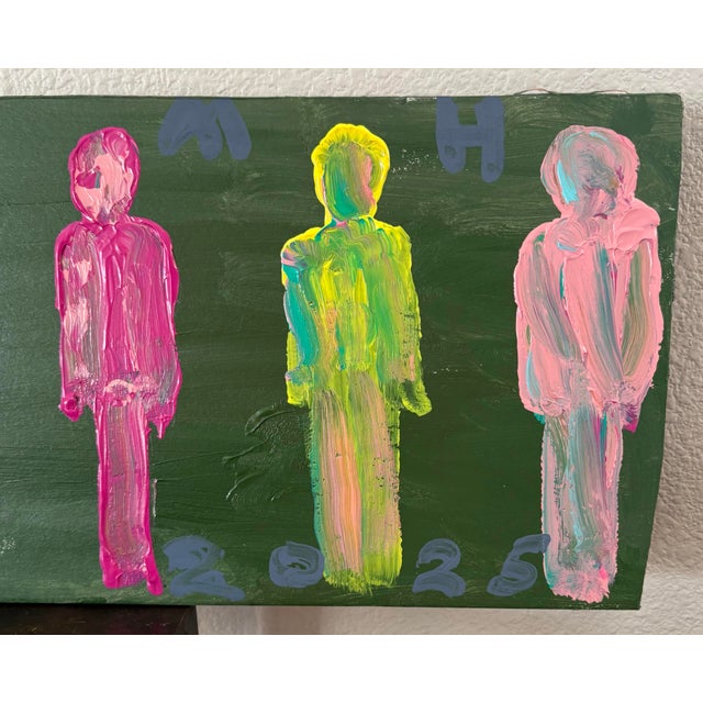 Figurative Horizontal Abstract Figurative Painting by Christopher Shoemaker 43.5” Long, Signed For Sale - Image 3 of 10