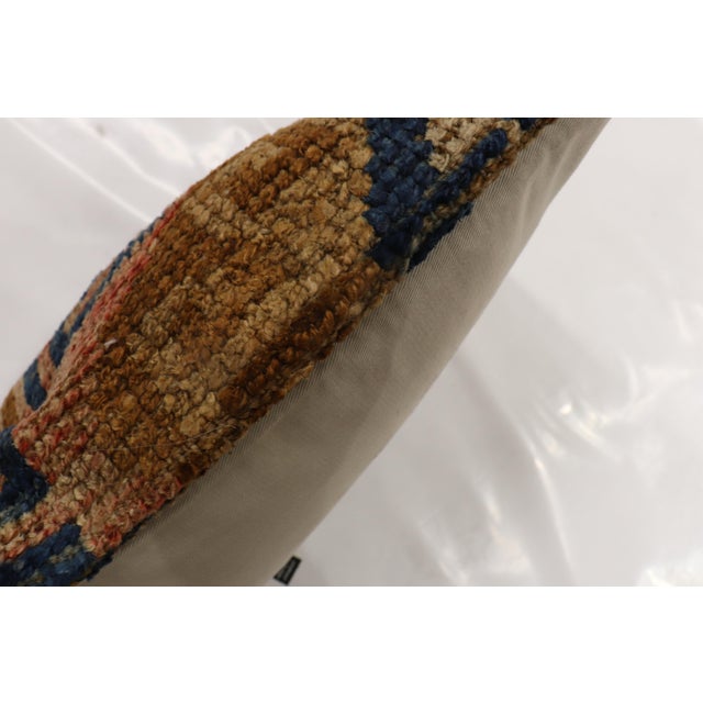 Large Vintage Turkish Rug Pillow For Sale - Image 4 of 5